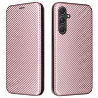 Samsung Galaxy A35 Flip Hoesje - Koolstofvezel - Rose Gold