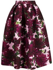 Oscar de la Renta jupe mi-longue Amaia à fleurs - Rouge