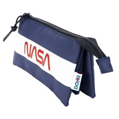 Pennenetui met 3 vakken DOHE Nasa Flag Blauw