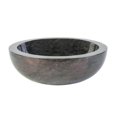 Waskom AQS Stone Rond 35x35x12 cm Gepolijst Natuursteen Zwart Marmer Aquasplash