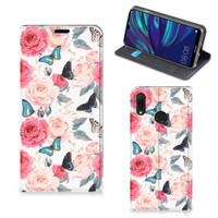 Huawei Y7 hoesje Y7 Pro (2019) Smart Cover Butterfly Roses - thumbnail