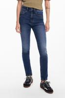 Rechte jeans met effen zakken - BLUE - 40 Rechte jeans met effen zakken - BLUE - 40
