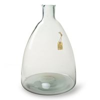 Transparante Eco vaas/vazen met hals van glas 36 x 24 cm
