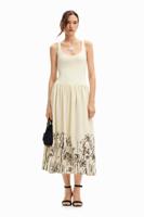 Midi-jurk met bloemenprint - WHITE - S