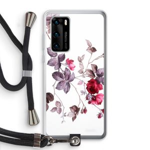 Mooie bloemen: Huawei P40 Transparant Hoesje met koord