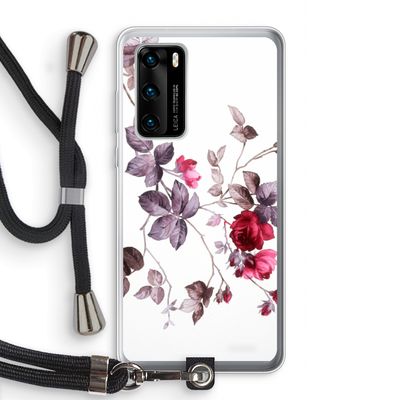 Mooie bloemen: Huawei P40 Transparant Hoesje met koord
