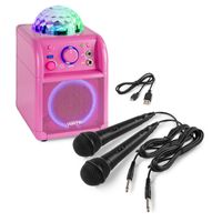 Vonyx SBS55P karaokeset met 2 microfoons, Bluetooth en lichteffect - - thumbnail