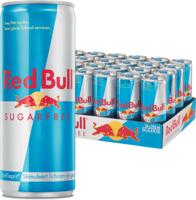 Red bull energiedrank, sugarfree, blik van 25 cl, pak van 24 stuks