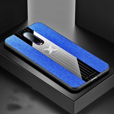 Voor OPPO R17 PRO XINLI stiksels doek Textue schokbestendig TPU beschermhoes (blauw)
