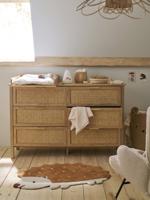 Commode dubbel riet met 6 laden, diepte 42cm hout Commode dubbel riet met 6 laden, diepte 42cm hout