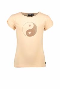 Like Flo Meisjes t-shirt open schouder - Soft peach