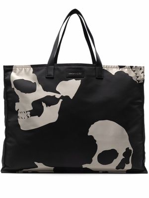 Alexander McQueen sac cabas à imprimé tête de mort - Noir
