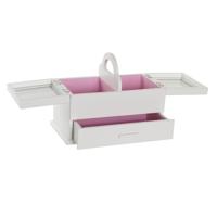 Doos-Juwelenkistje DKD Home Decor 16 x 17 x 28 cm Wit Licht Roze Hout MDF