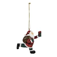 HAES DECO - Kersthanger Kerstman 6x3x8 cm - Rood - Kerstdecoratie, Decoratie Hanger, Kerstboomversiering - thumbnail