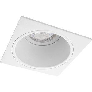 Spot Armatuur GU10 - Pragmi Minko Pro - GU10 Inbouwspot - Vierkant - Wit - Aluminium - Verdiept - 90mm