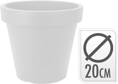 Bloempot ek rond 20cm wit - Nampook