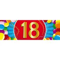 18 jaar leeftijd sticker - 19 x 6 cm - verjaardag - jubileum - versiering