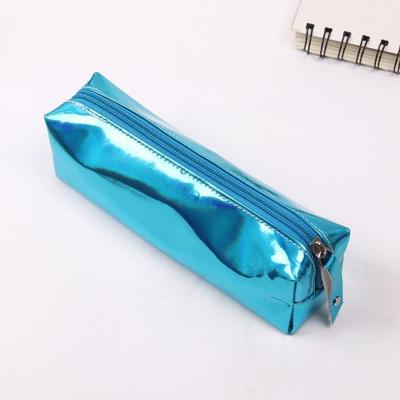 Iriserende Laser potlood zaak PU school briefpapier gift schattig potlood doos (blauw)