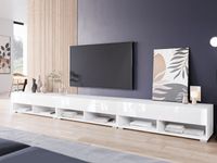 TV-meubel ACAPULCO 3 klapdeur 300 cm wit/hoogglans wit met led - thumbnail