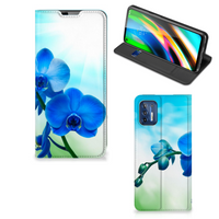 Motorola Moto G9 Plus Smart Cover Orchidee Blauw - Cadeau voor je Moeder - thumbnail