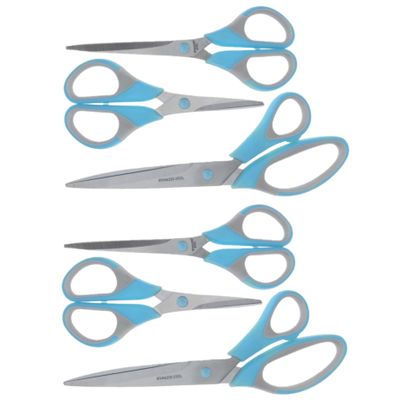 6x stuks scharen / scharenset 14 / 17 / 21 cm blauw