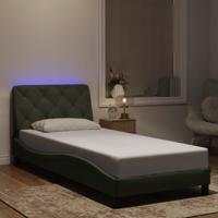 Bedframe met LED-verlichting fluweel lichtgrijs 90x190 cm