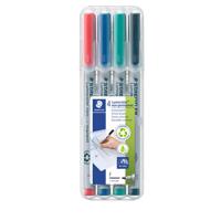 Viltstift Staedtler Lumocolor 316 non permanent F set à 4 stuks assorti