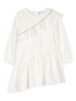 Monnalisa robe asymétrique à ornements - Blanc