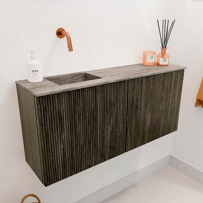 Toiletmeubel Mondiaz Joya Dlux | 90 cm | Meubelkleur Shadow | Faye wastafel Oza Wasbak Links | Zonder kraangat(en)