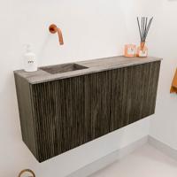 Toiletmeubel Mondiaz Joya Dlux | 90 cm | Meubelkleur Shadow | Faye wastafel Oza Wasbak Links | Zonder kraangat(en)