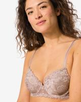HEMA Voorgevormde bh met kant met beugel beige (beige)