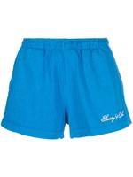 Sporty & Rich short de sport en coton à broderies - Bleu