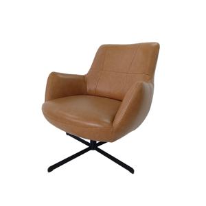 Bronx71 Fauteuil Stella draaibaar leer cognac.