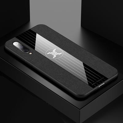 Voor Xiaomi mi 9 XINLI stiksels doek textuur schokbestendige TPU beschermhoes (zwart)
