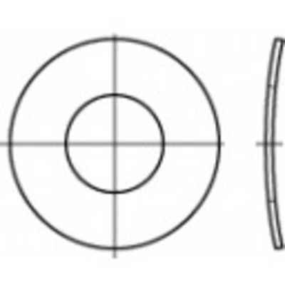 TOOLCRAFT 1060526 Veerschijf Binnendiameter: 10.5 mm DIN 137 RVS 1000 stuk(s)