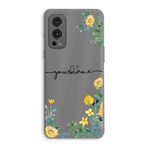 Gele bloemen: OnePlus Nord 2 5G Transparant Hoesje