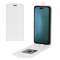 iPhone 14 Pro Vertical Flip Case met Kaartsleuf - Wit - thumbnail