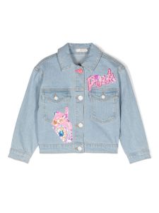 Billieblush veste en jean à sequins brodés - Bleu