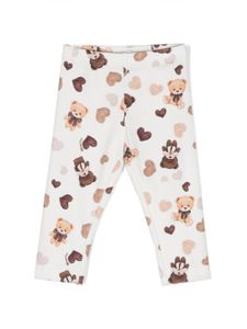 Monnalisa legging en coton à imprimé ourson - Blanc