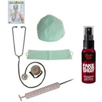 Dokter/chirurg ziekenhuis verkleed set - accessoires 6-delig - kunststof