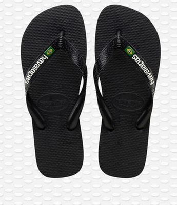 Havaianas Brasil Logo Slipper Black/Black 37/38
