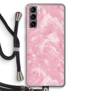 Abstract Painting Pink: Samsung Galaxy S21 Transparant Hoesje met koord