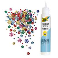 Festival gezicht steentjes - bloementjes - glitter - incl. gezichtslijm