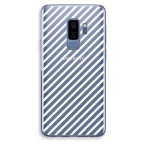Strepen zwart-wit: Samsung Galaxy S9 Plus Transparant Hoesje