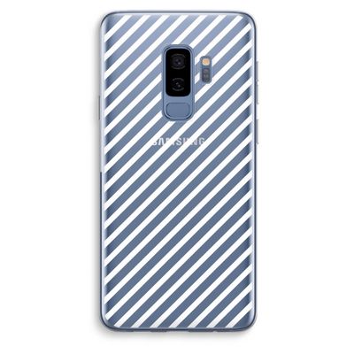 Strepen zwart-wit: Samsung Galaxy S9 Plus Transparant Hoesje
