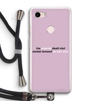 uw waarde daalt niet: Pixel 3 Transparant Hoesje met koord