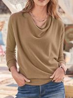 Red Long Sleeve Casual Top - thumbnail