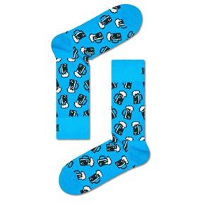 HAPPY SOCKS Blauwe bierprint sokken Multi Katoen Printjes Unisex