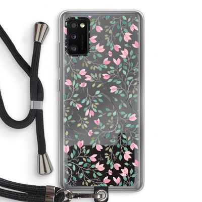 Sierlijke bloemen: Samsung Galaxy A41 Transparant Hoesje met koord