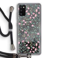Sierlijke bloemen: Samsung Galaxy A41 Transparant Hoesje met koord